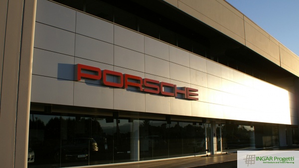 autosalone e magazzino Concessionaria Porsche Cuneo - Ingar Progetti - Insediamento attività polifunzionali